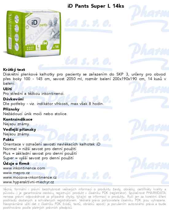 iD Pants Large Super 553137514 14ks