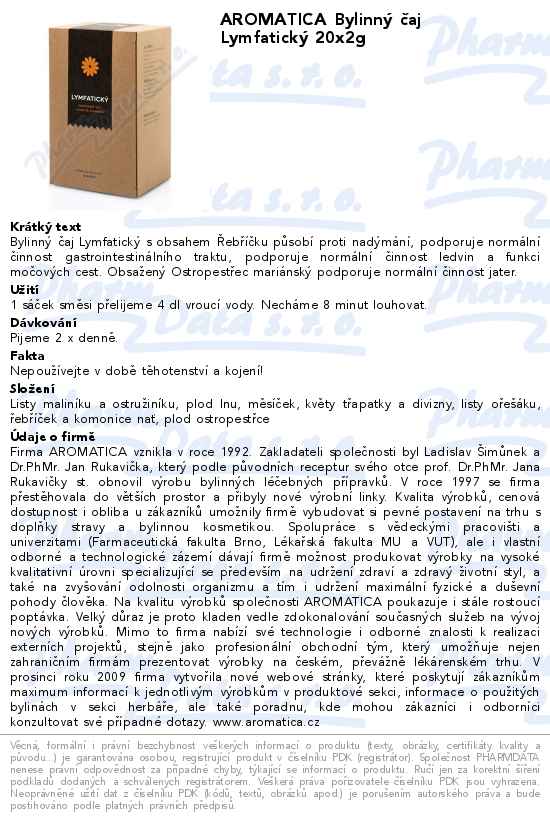 AROMATICA BylinnĂ˝ ÄŤaj LymfatickĂ˝ 20x2g