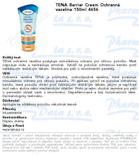 TENA Barrier Cream OchrannĂˇ vazelĂ­na 150ml 4656