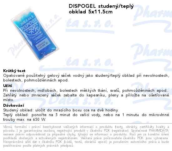 DISPOGEL gelovĂ˝ studenĂ˝ a teplĂ˝ obklad 5x11.5cm