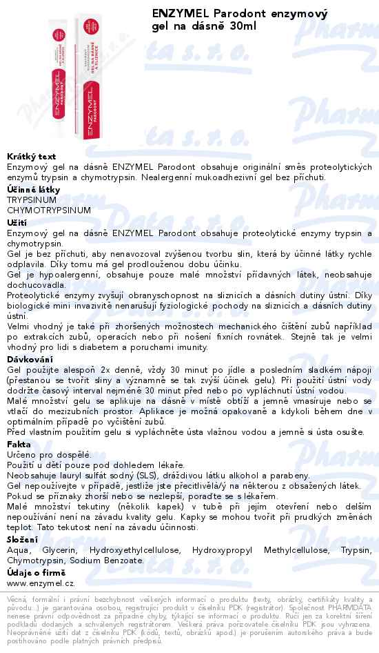ENZYMEL Parodont enzymovĂ˝ gel na dĂˇsnÄ› 30ml