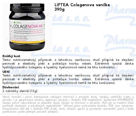 LIFTEA Colagenova vanilka 390g