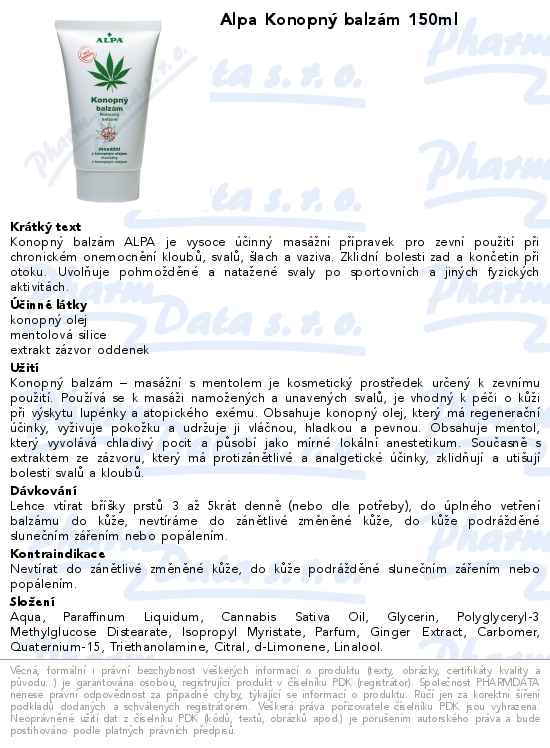 Alpa KonopnĂ˝ balzĂˇm 150ml