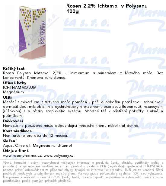 Rosen 2.2% Ichtamol v Polysanu 100g