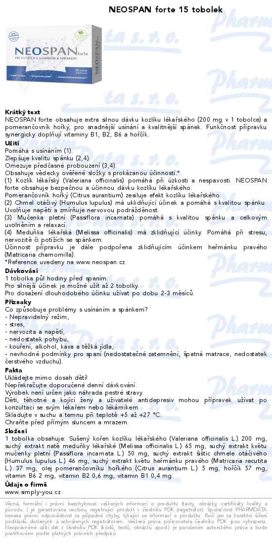 NEOSPAN forte 15 tobolek