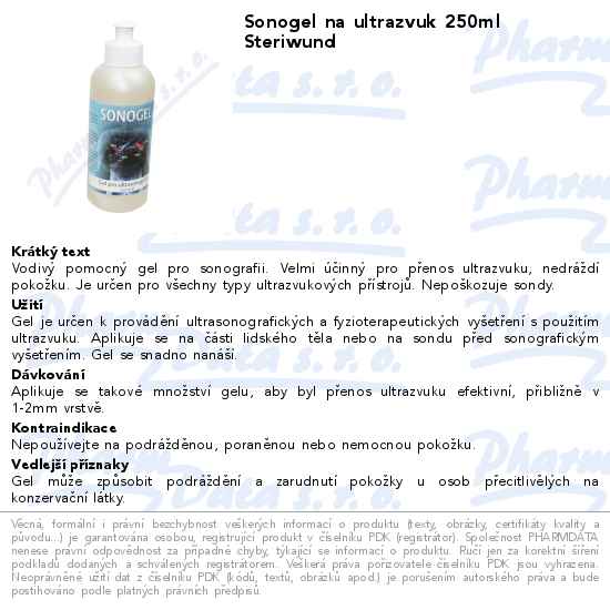 Sonogel na ultrazvuk 250ml Steriwund