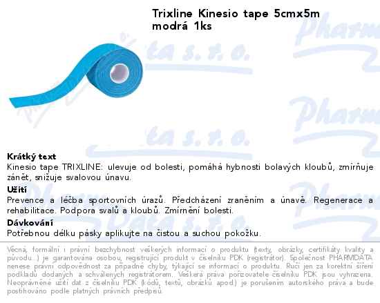 Trixline Kinesio tape 5cmx5m modrĂˇ 1ks