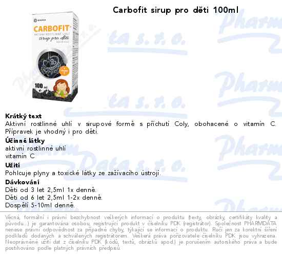 Carbofit sirup pro dÄ›ti 100ml