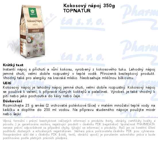 KokosovĂ˝ nĂˇpoj 350g TOPNATUR