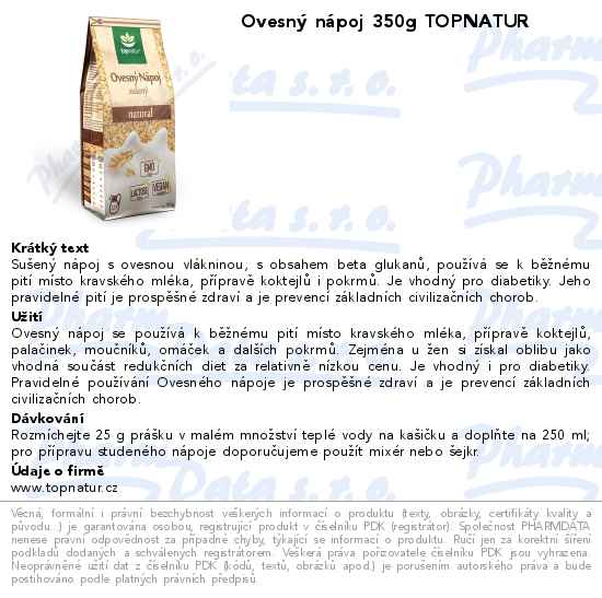 OvesnĂ˝ nĂˇpoj 350g TOPNATUR