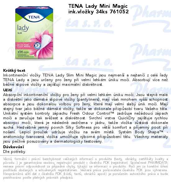 TENA Lady Mini Magic ink.vloĹľky 34ks 761052