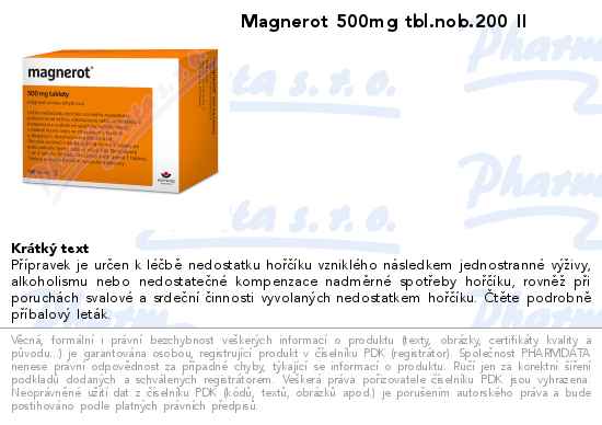 Magnerot 500mg tbl.nob.200 II