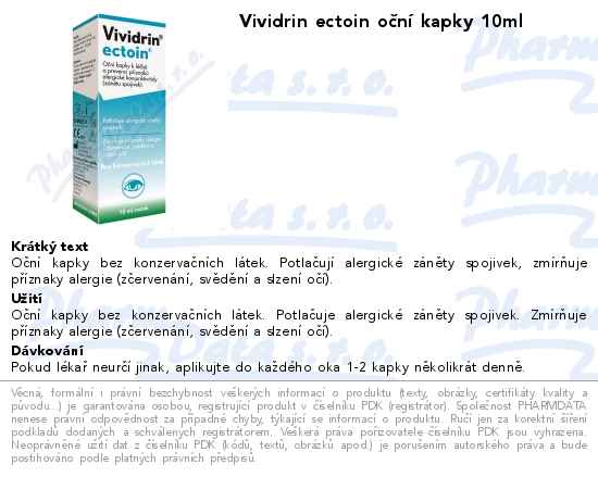 Vividrin ectoin oÄŤnĂ­ kapky 10ml