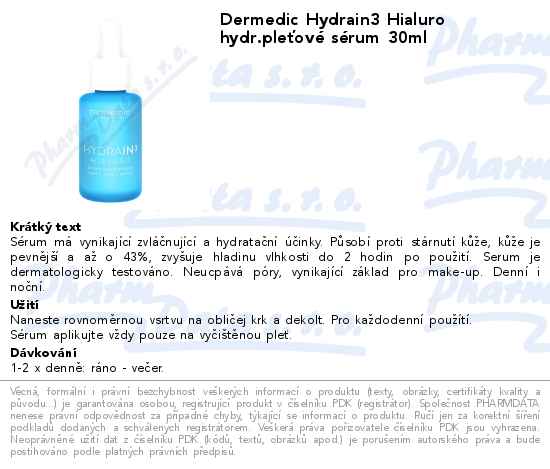 Dermedic Hydrain3 Hialuro hydr.pleĹĄovĂ© sĂ©rum 30ml
