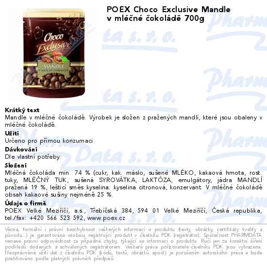 POEX Choco Exclusive Mandle v mlĂ©ÄŤnĂ© ÄŤokolĂˇdÄ› 700g