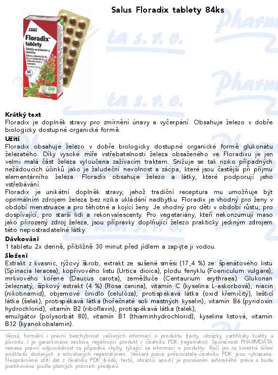 Salus Floradix tablety 84ks