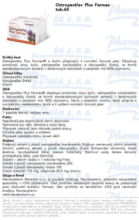 OstropestĹ™ec Plus Farmax tob.60