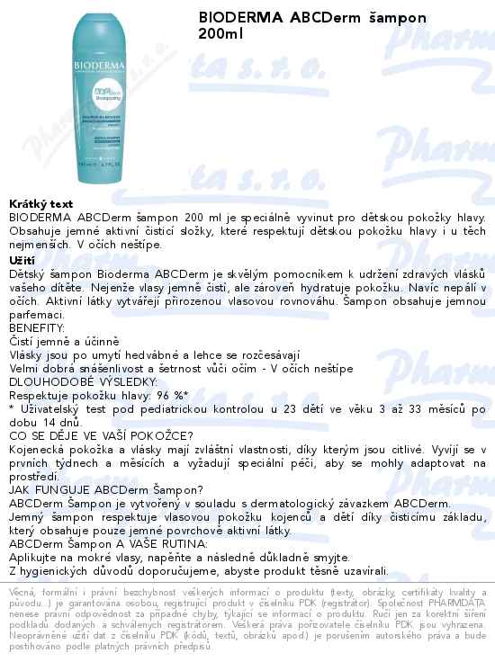 BIODERMA ABCDerm Ĺˇampon 200ml