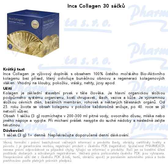 Inca Collagen 30 sĂˇÄŤkĹŻ