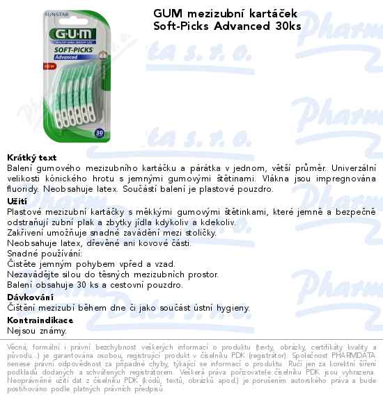 GUM mezizubnĂ­ kartĂˇÄŤek Soft-Picks Advanced 30ks