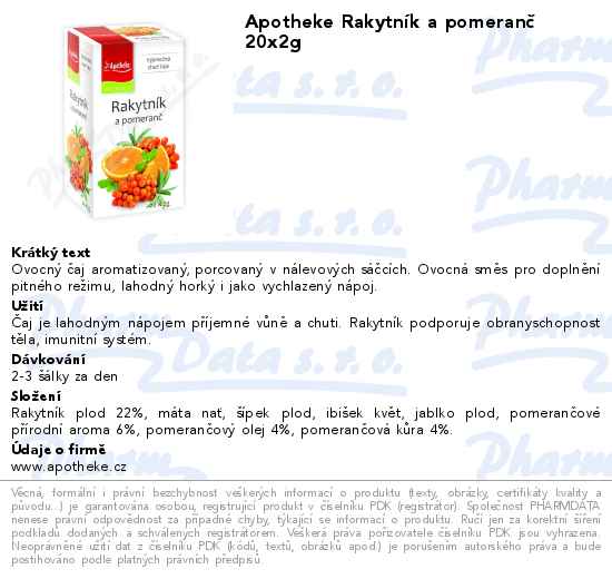 Apotheke RakytnĂ­k a pomeranÄŤ 20x2g