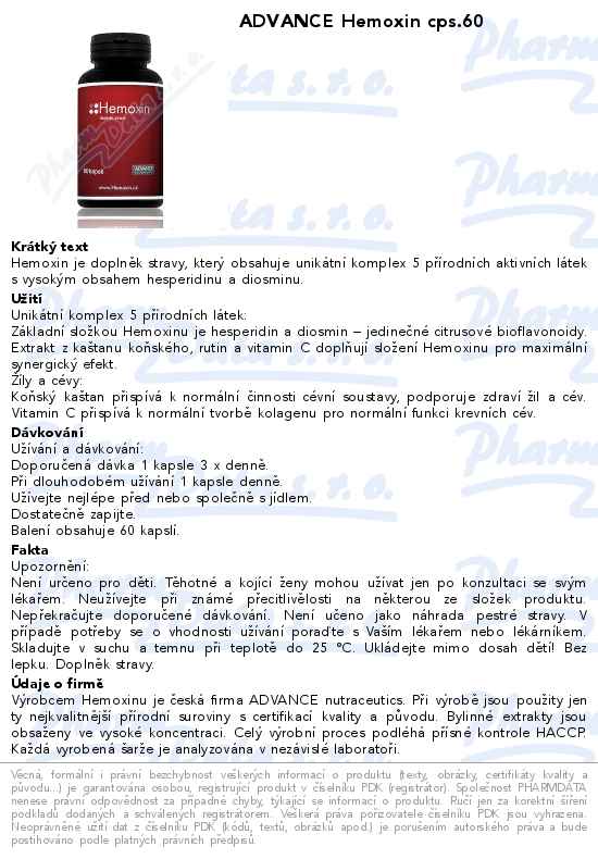 ADVANCE Hemoxin cps.60