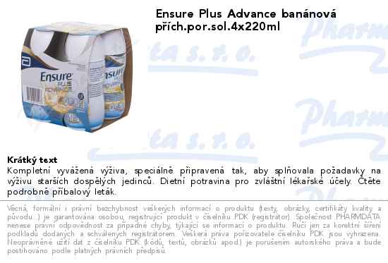 Ensure Plus Advance banĂˇnovĂˇ pĹ™Ă­ch.por.sol.4x220ml