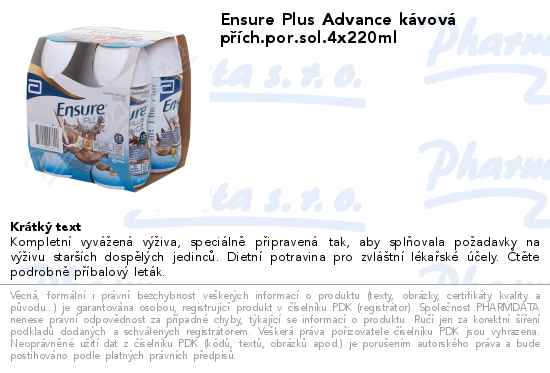 Ensure Plus Advance kĂˇvovĂˇ pĹ™Ă­ch.por.sol.4x220ml