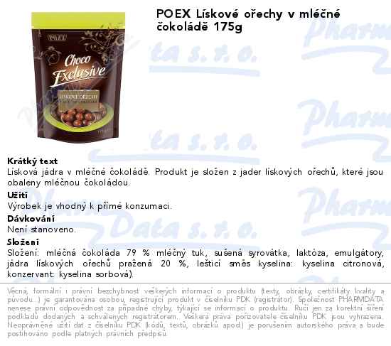 POEX LĂ­skovĂ© oĹ™echy v mlĂ©ÄŤnĂ© ÄŤokolĂˇdÄ› 175g
