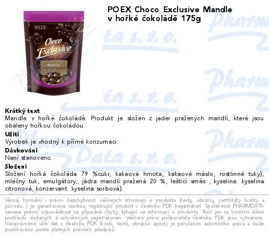 POEX Choco Exclusive Mandle v hoĹ™kĂ© ÄŤokolĂˇdÄ› 175g