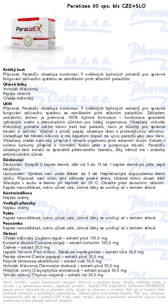 Paratizex 60 cps. bls CZE+SLO
