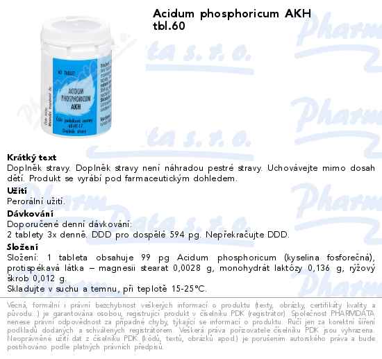 Acidum phosphoricum AKH tbl.60
