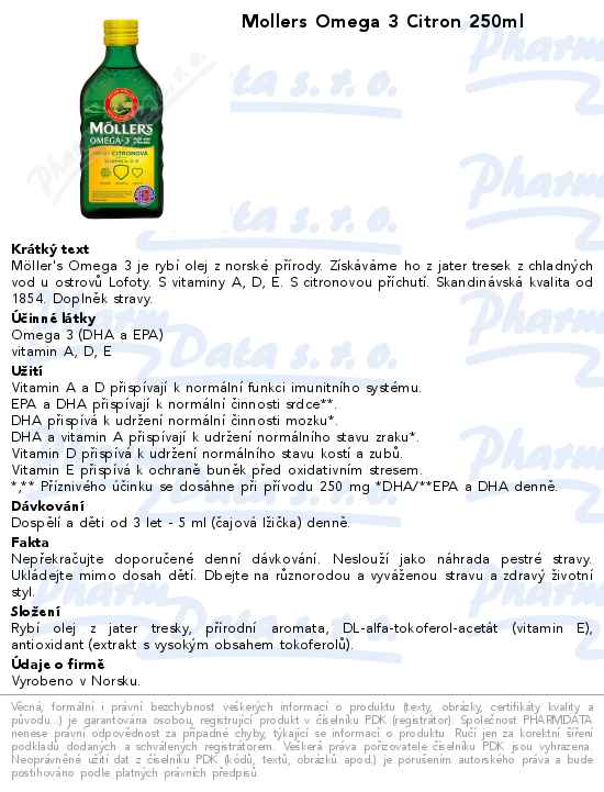 Mollers Omega 3 Citron 250ml