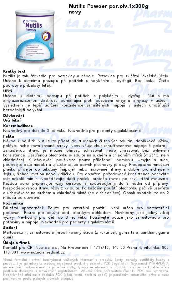 Nutilis Powder por.plv.1x300g novĂ˝