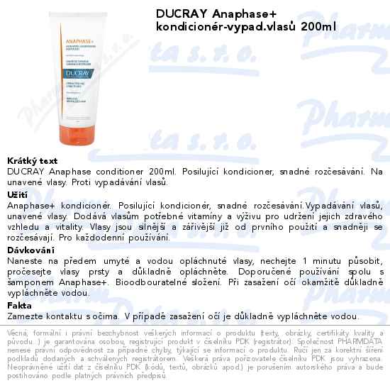 DUCRAY Anaphase+ kondicionĂ©r-vypad.vlasĹŻ 200ml