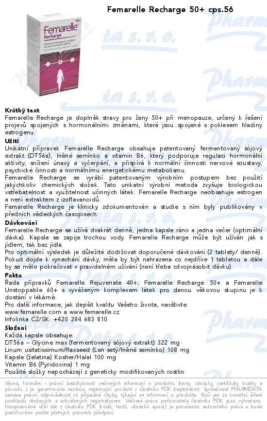 Femarelle Recharge 50+ cps.56
