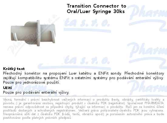 TRANSITION CONNECTOR TO ORAL/LUER SYRINGE 30ks