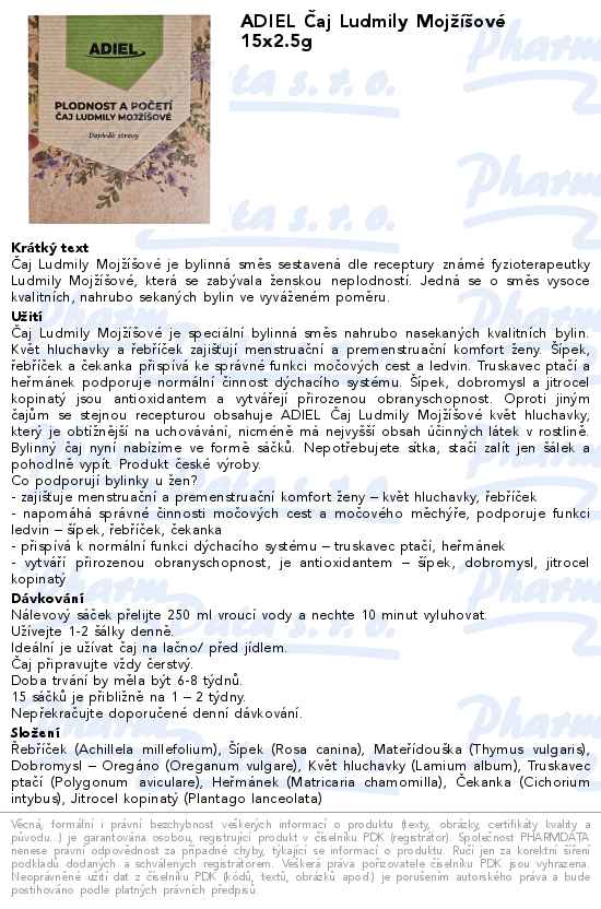 ADIEL ÄŚaj Ludmily MojĹľĂ­ĹˇovĂ© 15x2.5g
