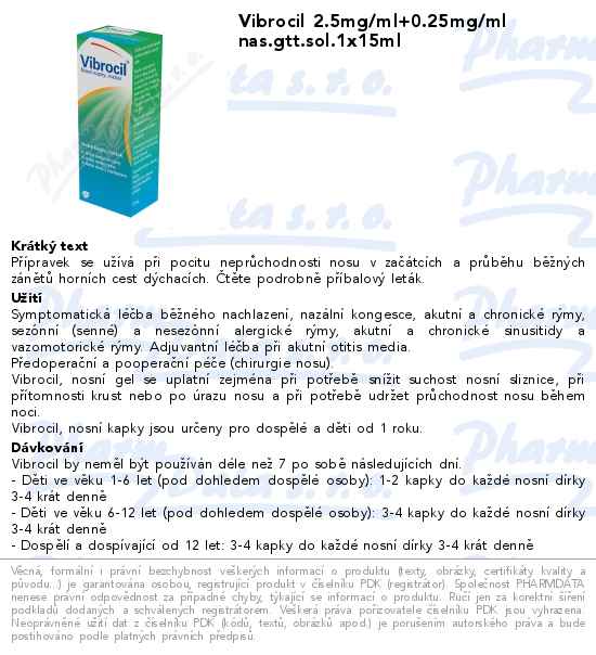 Vibrocil 2.5mg/ml+0.25mg/ml nas.gtt.sol.1x15ml