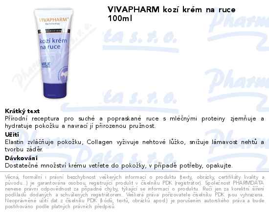 VIVAPHARM kozĂ­ krĂ©m na ruce 100ml