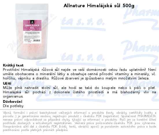 Allnature HimalĂˇjskĂˇ sĹŻl 500g