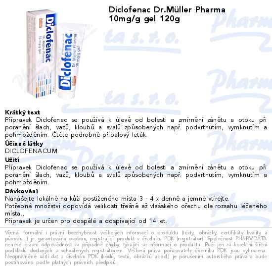 Diclofenac Dr.MĂĽller Pharma 10mg/g gel 120g
