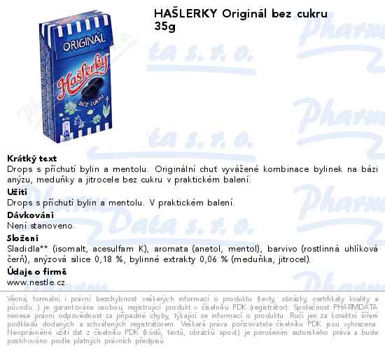 HAĹ LERKY OriginĂˇl bez cukru 35g