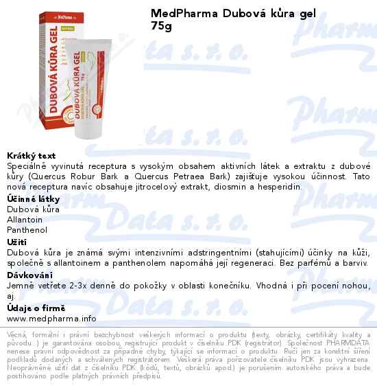 MedPharma DubovĂˇ kĹŻra gel 75g