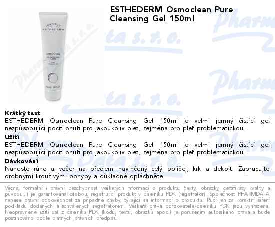 ESTHEDERM Osmoclean Pure Cleansing Gel 150ml