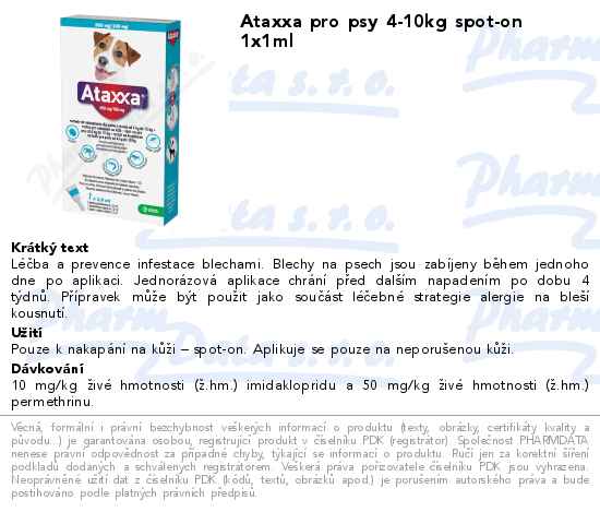 Ataxxa pro psy 4-10kg spot-on 1x1ml