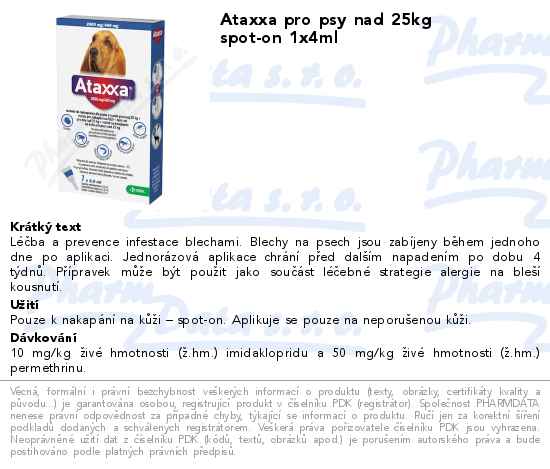 Ataxxa pro psy nad 25kg spot-on 1x4ml