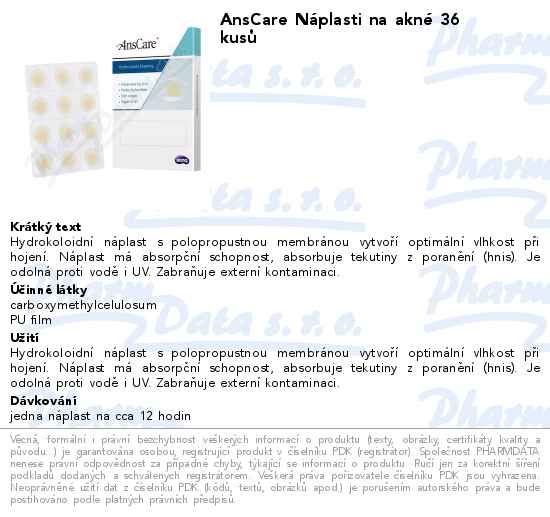 AnsCare NĂˇplasti na aknĂ© 36 kusĹŻ
