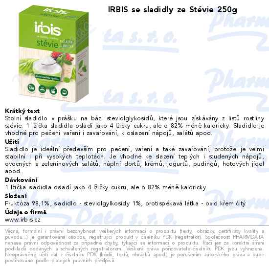 IRBIS se sladidly ze StĂ©vie 250g