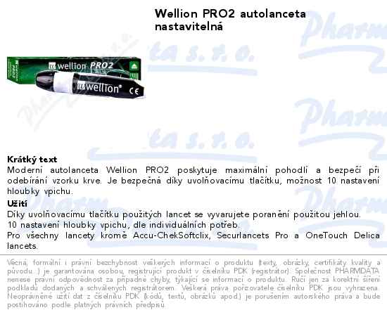 Wellion PRO2 autolanceta nastavitelnĂˇ